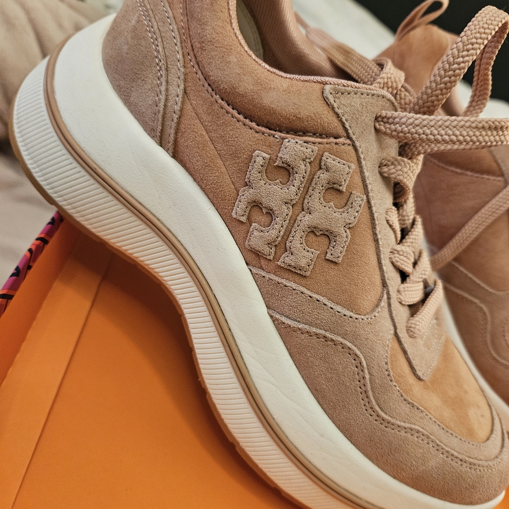 Tory Burch Pink Suede Sneakers